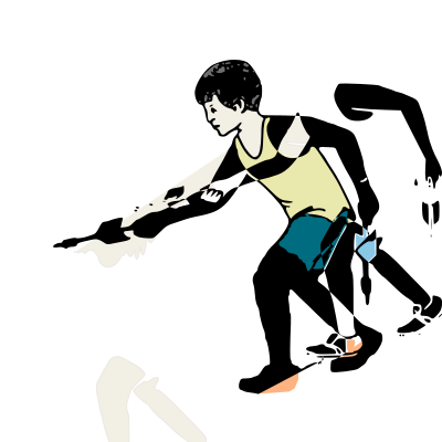 Boy with Lawn Darts clipart