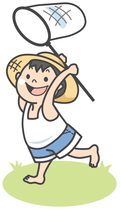 Boy with net clipart