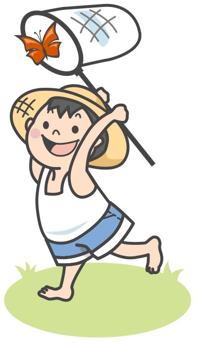 Boy with Net - Remix clipart
