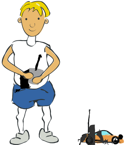 Boy with RC Car clipart