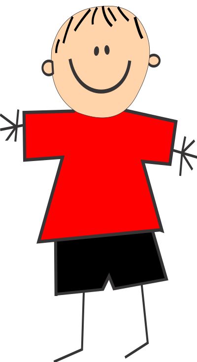 Boy with red shirt clipart