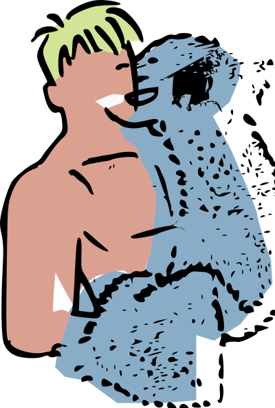 Boy with towel clipart
