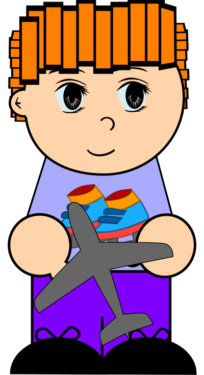 Boy with toy clipart