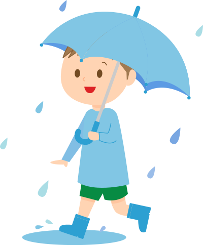Boy with Umbrella (#1) clipart