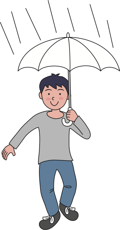 Boy with Umbrella (#2) clipart