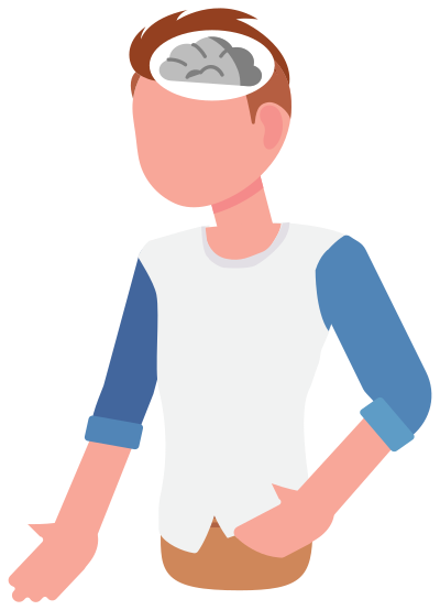 Boy With Visible Brain Illustration clipart