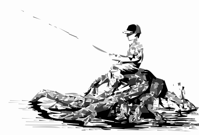 Boyfishing (autotrace) clipart