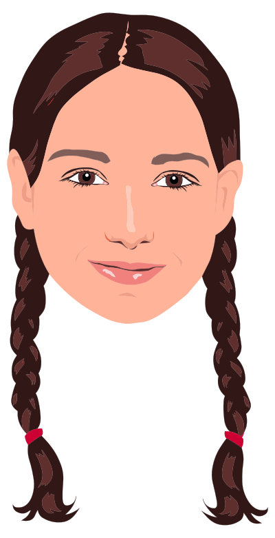 Braided Hair Girl Portrait clipart