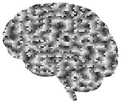Brain Jigsaw Puzzle Grayscale clipart