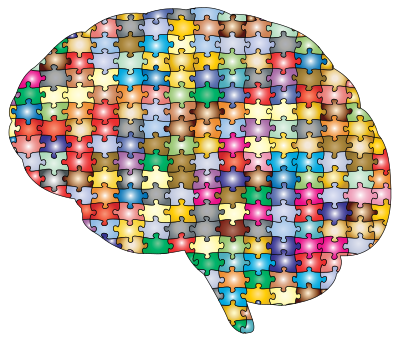 Brain Jigsaw Puzzle Prismatic With Stroke 2 clipart