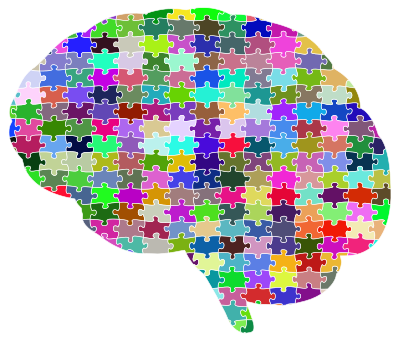 Brain Jigsaw Puzzle Prismatic With Stroke clipart