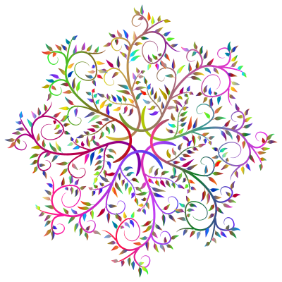 Branches With Leaves Mandala No BG clipart