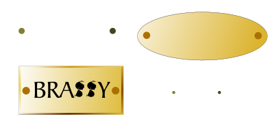 Brass plaques, tags clipart