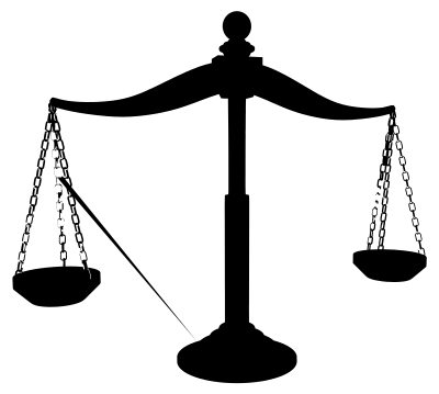 Brass Scales Of Justice Silhouette clipart