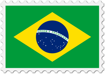 Brazil flag stamp clipart