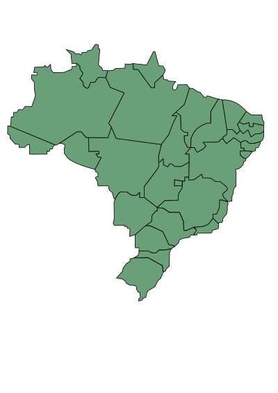 Brazil Map with States clipart