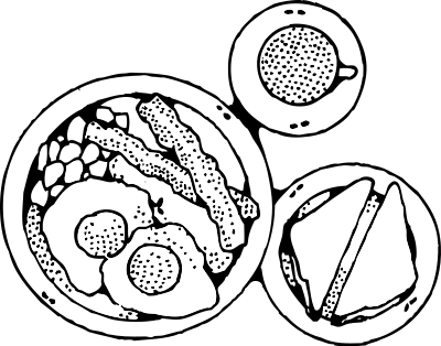 Breakfast of bacon and eggs clipart