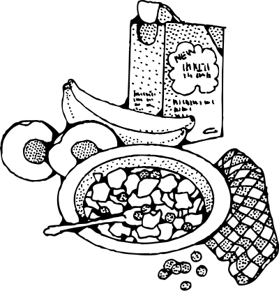 Breakfast with cereal clipart