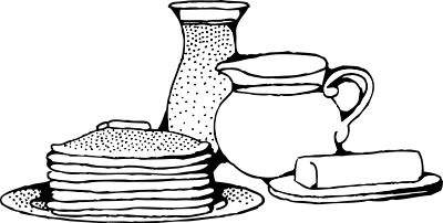 Breakfast with pancakes clipart