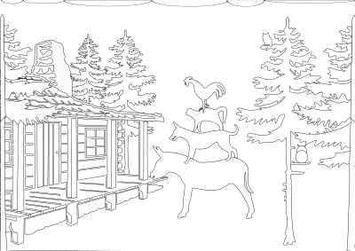 Bremen Town Musicians colouring picture clipart