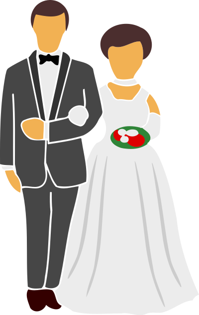 Bride and groom clipart
