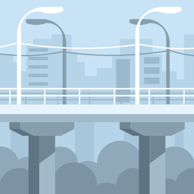 Bridge or Viaduct in City clipart