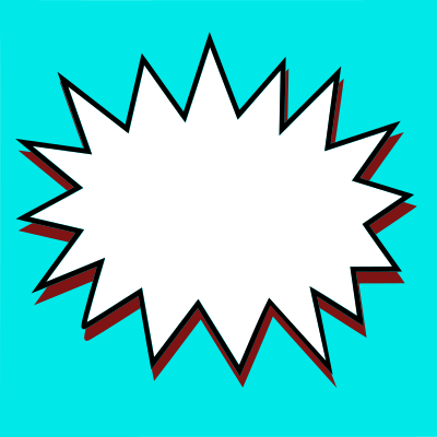 Bright blue comic action box clipart