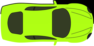 Bright Green Racing Car (Top View) clipart