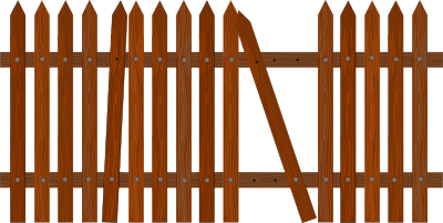 Broken picket fence clipart