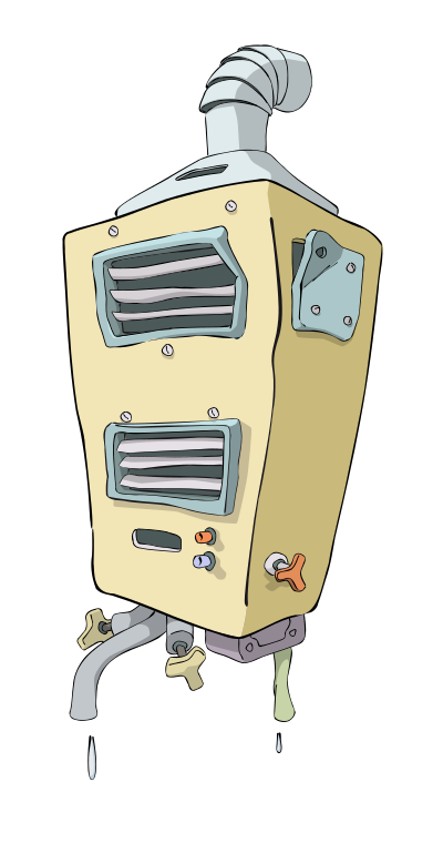 Broken water heater clipart