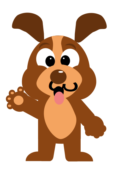 Brown cartoon dog clipart