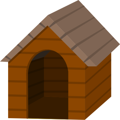 Brown doghouse clipart