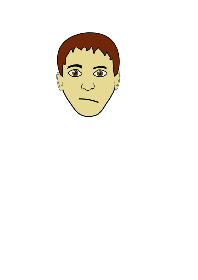 Brown hair boy face mike 02 clipart