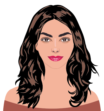 Brown Haired Woman By Heblo clipart