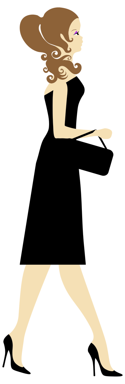 Brown Haired Woman Profile clipart