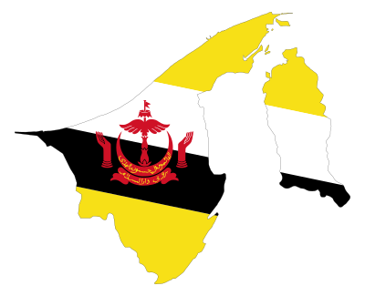 Brunei Map Flag With Stroke clipart