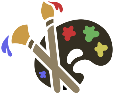 Brushes And Palettes - Colour clipart