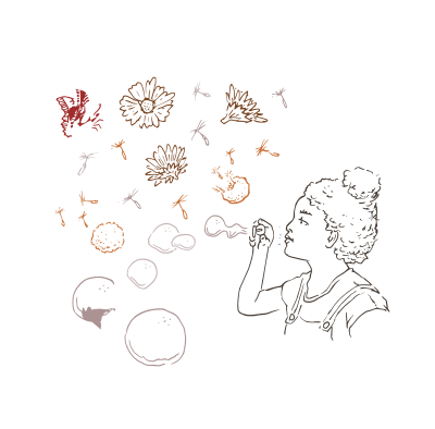 Bubbles become flowers clipart