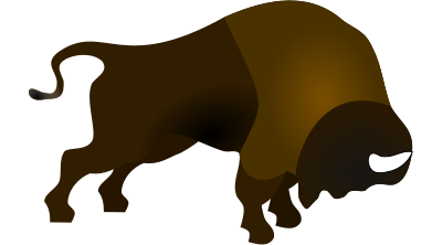 Bucking Bison in Colour clipart