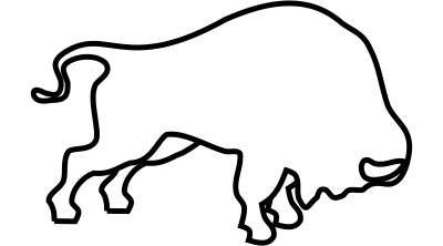 Bucking Bison Outline clipart