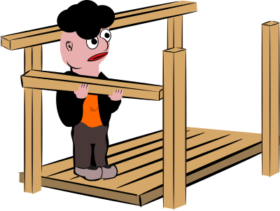 Building a timber frame clipart