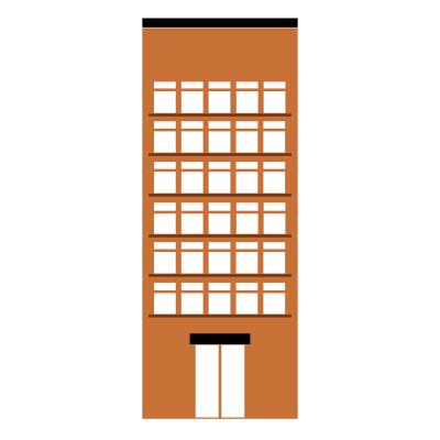 BUILDING-Medium Tall- 3-color-flat-with-empty-space-to-write-design clipart