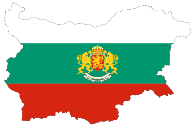 Bulgaria Map Flag With Stroke And Coat Of Arms clipart