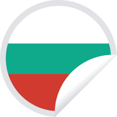 Bulgarian flag round sticker clipart