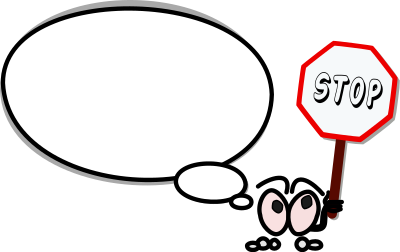 Bulle droite stop clipart