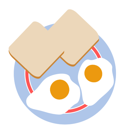 Bull's eye eggs and toast clipart