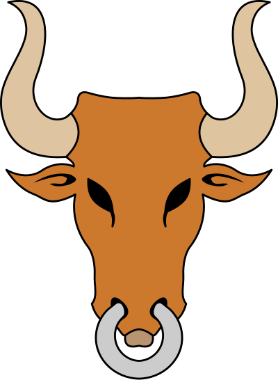 Bull's head (colour) clipart