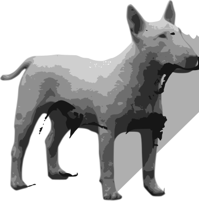 Bullterrier grayscale clipart