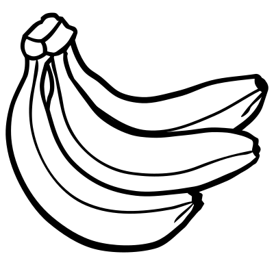 Bunch of bananas - lineart clipart