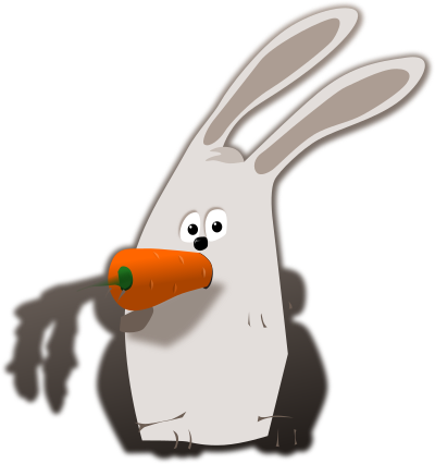 Bunny eating carrot clipart
